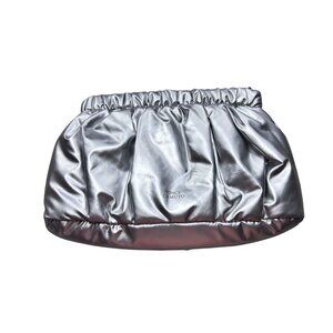 Vince Camuto Silver Clutch Bag With Removable Mesh Pouch